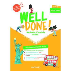 WELL DONE! ANGLAIS CYCLE 2 (2023) - GUIDE ENSEIGNANT BI-MEDIA + FICHIER PHOTOCOPIABLE + POSTERS