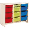 MEUBLE BAS 12 BACS MULTICOLORES BOULEAU