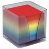 BLOC CUBE PAPIER COLORIS ASSORTIS AVEC PLEXI