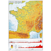 CARTE DE FRANCE PHYSIQUE AVEC FACE MUETTE