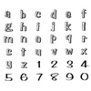 TIMBRES DECORATIFS alphabet et chiffres minuscules coffret 36
