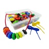 LOT 100 RONDELLES PLAST. OPAQUES MULTICOL. 25MM - Perles de laçage avec cordons