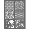 LOT 4 POCHOIRS ASS. FLORAL/FLEUR/ROND/JAPON