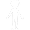 SET DE 2 FORMES GEANTES A DECORER, SILHOUETTE ENFANT GAMME BLANCHE CARTON