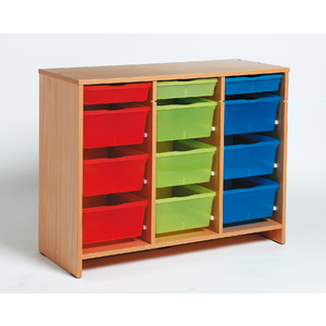 MEUBLE MOYEN A 12 BACS MULTICOLORES