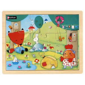 PUZZLE BOIS POULE ROUSSE 9 PIECES