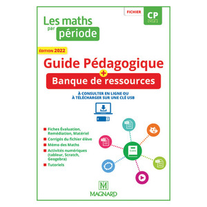 LES MATHS PAR PERIODE CP (2022) - GUIDE PEDAGOGIQUE PAPIER + BANQUE DE RESSOURCES A TELECHARGER