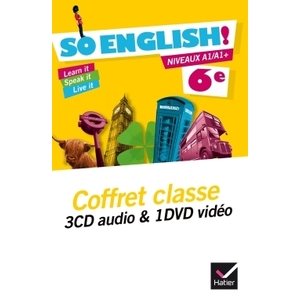 SO ENGLISH! ANGLAIS 6E ED. 2015 - COFFRET CD AUDIO CLASSE + DVD VIDEO