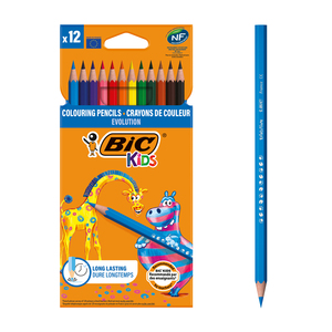 KIDS ÉVOLUTION 12 ÉTUIS DE 12 CRAYONS COULEURS ASSORTIS DONT 3 OFFERTES