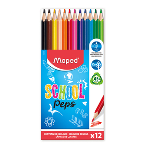 SCHOOLPEP'S 12 CRAYONS COULEURS ASSORTIS