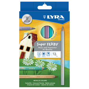 SUPER FERBY 12 CRAYONS COULEURS MÉTALLIQUES ASSORTIS