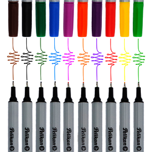 PELIKAN 96 10 FEUTRES ECRITURE FINE COLORIS ASSORTIS