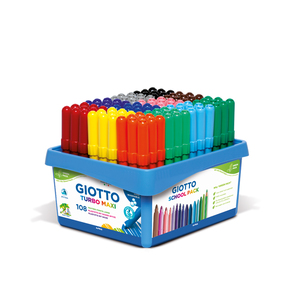 TURBO MAXI SCHOOLPACK 108 FEUTRES COLORIS ASSORTIS