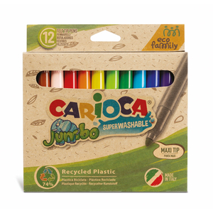 CARIOCA ECO 12 FEUTRES JUMBO COLORIS ASSORTIS