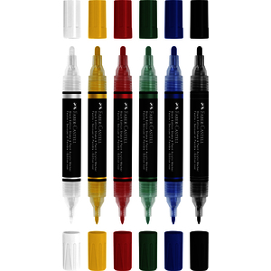 BLACK EDITION 6 MARQUEURS ACRYLIQUE DOUBLE POINTE COLORIS CLASSIC