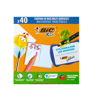 CLASSPACK 40 CRAYONS DE BOIS MULTI-SURFACES COLORIS ASSORTIS + 2 TC