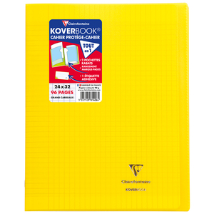 KOVERBOOK CAHIER 24X32 96P SÉYÈS JAUNE 90G PIQURE