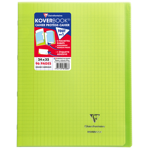 KOVERBOOK CAHIER 24X32 96P SÉYÈS VERT 90G PIQURE