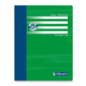 CAHIER BROUILLON RECYCLÉ 17X22 96P SÉYÈS 56G PIQÛRE