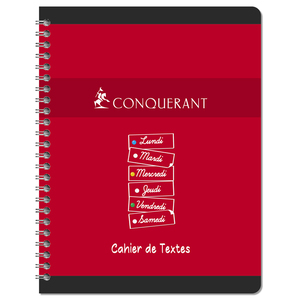 CAHIER DE TEXTES CARTE 17X22 124P RELIURE INTÉGRALE