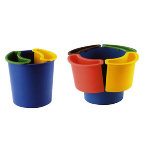 CORBEILLE A PAPIERS + 4 BACS POUR TRI SELECTIF