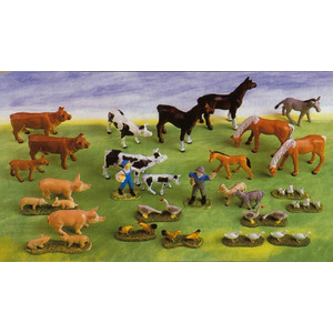 ANIMAUX DE LA FERME Lot de 28 figurines assorties (5-10cm)