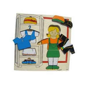 PUZZLE JE M'HABILLE FILLE 28x28cm 4 tenues