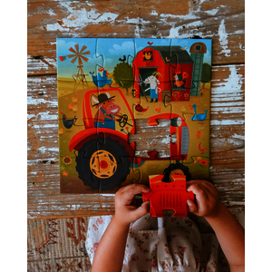 1 PUZZLE LE TRACTEUR 16 PIECES