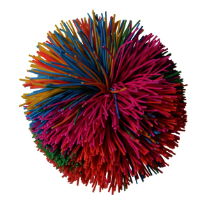 1 BALLE ARAIGNEE EN CAOUTCHOUC MULTICOLORE