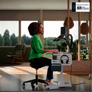 1 TABOURET A ROULETTES ASSIS DEBOUT