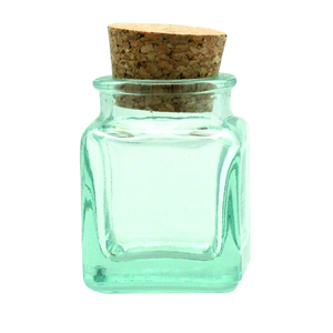 POT MINI EN VERRE HAUT 6CM CUBE + BOUCHON LIÈGE