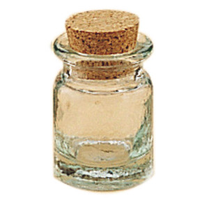 POT MINI EN VERRE haut 6cm ROND + bouchon liège