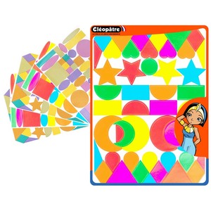 4170 GOMMETTES BABY GÉOMÉTRIQUES COLORIS FLUOS ET PASTELS ASSORTIS