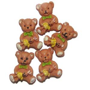 MINI FORMES RESINE OURSONS 20mm 5 pièces assorties