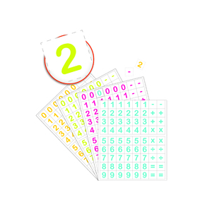 264 GOMMETTES CHIFFRES  4 PLANCHES 21X16CM