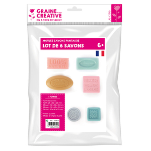 6 MINI-MOULES POUR SAVONS FORMES CLASSIQUES ASSORTIS