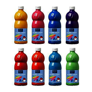 LEFRANC 8 FLACONS GOUACHE 1L COLORIS VITAMINES ASSORTIS