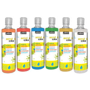LOT 6 FLACONS 500ML ACRYLCOLOR PAILLETEES