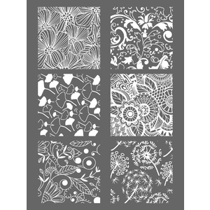 LOT 4 POCHOIRS ASS. FLORAL/FLEUR/ROND/JAPON