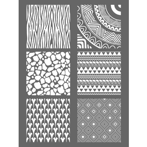 POCHOIR PATE POLYMERE LOT DE 4 HINDOU/ETHNIQUE/MATIERE/GEOMETRIE