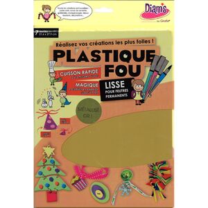 PLASTIQUE FOU METALLISE OR - 7 FEUILLES