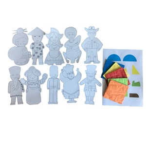 KIT DIY 10 MASCOTTES AUTOUR DU MONDE À FABRIQUER - NID D'ABEILLE ET CARTON - 5 COLORIS ASSORTIS