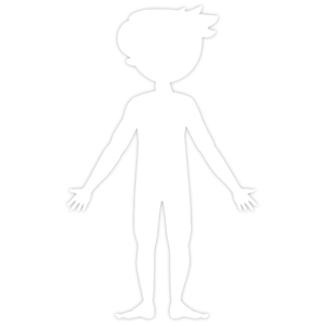 SET DE 2 FORMES GEANTES A DECORER, SILHOUETTE ENFANT GAMME BLANCHE CARTON