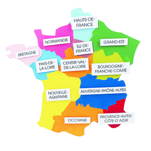SET DE 2 CARTES DE FRANCE À DÉCORER,  GAMME BLANCHE CARTON