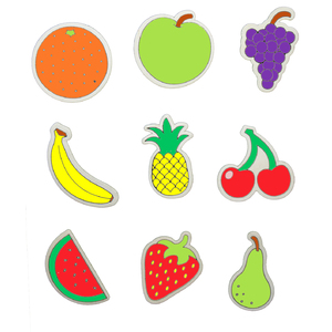 9 AIMANTS BOIS À COLORIER FRUITS