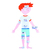 SET DE 2 FORMES GEANTES A DECORER, SILHOUETTE ENFANT GAMME BLANCHE CARTON